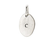 "C" charm, sterling silver