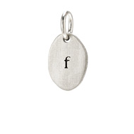 "F" charm, sterling silver