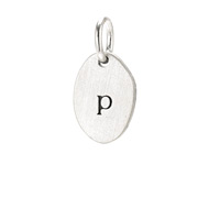 "P" charm, sterling silver