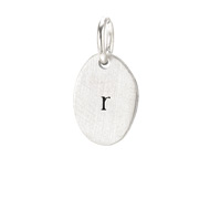 "R" charm, sterling silver