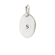 "S" charm, sterling silver