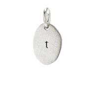"T" charm, sterling silver