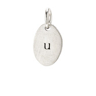 "U" charm, sterling silver