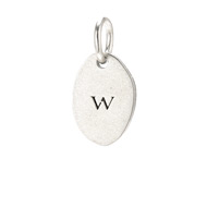 "W" charm, sterling silver