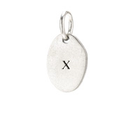 "X" charm, sterling silver