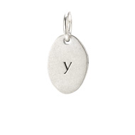 "Y" charm, sterling silver