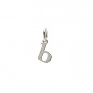 open b charm, sterling silver