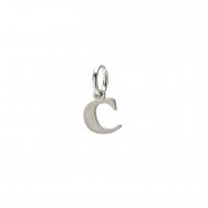 open c charm, sterling silver