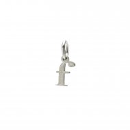 open f charm, sterling silver