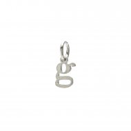 open g charm, sterling silver