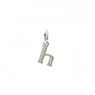 open h charm, sterling silver