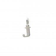 open j charm, sterling silver