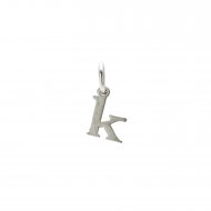 open k charm, sterling silver