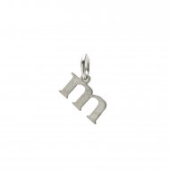 open m charm, sterling silver
