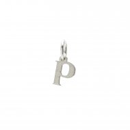 open p charm, sterling silver