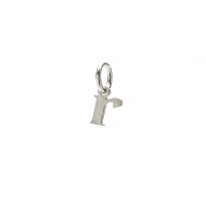 open r charm, sterling silver