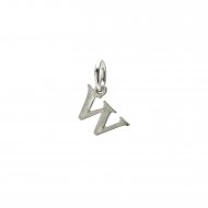 open w charm, sterling silver