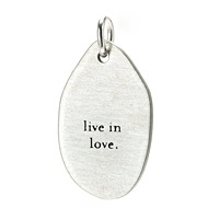 "live in love" charm, sterling silver