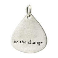 "be the change" charm, sterling silver