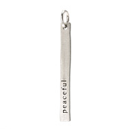 "peaceful" stick charm, sterling silver