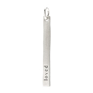 "loved" stick charm, sterling silver