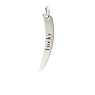 "lucky" curve charm, sterling silver