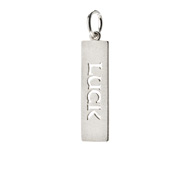 "luck" word charm, sterling silver
