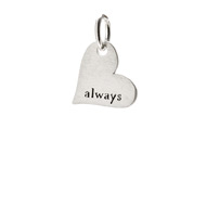 "always" heart charm, sterling silver