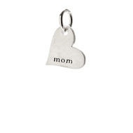 "mom" heart charm, sterling silver