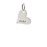 "xoxo" heart charm, sterling silver