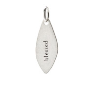 "blessed" petal charm, sterling silver