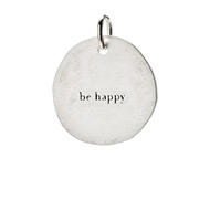 "be happy" charm, sterling silver