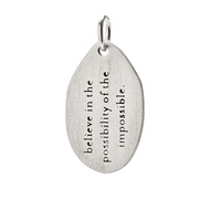"believe in the possibility charm" sterling silver