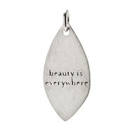 "beauty is everywhere" petal charm, sterling silver