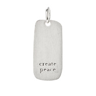 "create peace" charm, sterling silver