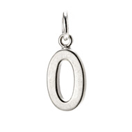number "0" charm, sterling silver