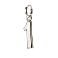 "1" charm, sterling silver