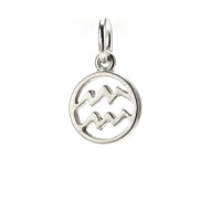 zodiac "aquarius" charm, sterling silver