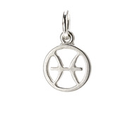 zodiac "pisces" charm, sterling silver