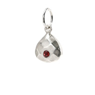 january birthstone charm, sterling silver