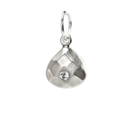 april birthstone charm, sterling silver