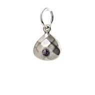 june birthstone charm, sterling silver