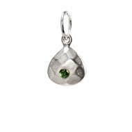 august birthstone charm, sterling silver