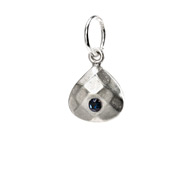 september birthstone charm, sterling silver