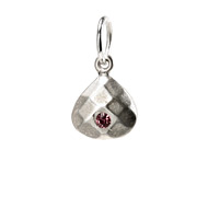 october birthstone charm, sterling silver