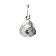december birthstone charm, sterling silver