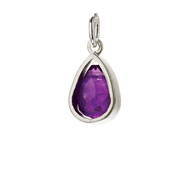 amethyst pendant gem, sterling silver