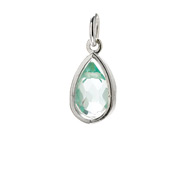 blue quartz pendant gem, sterling silver