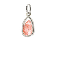 cherry quartz pendant gem, sterling silver