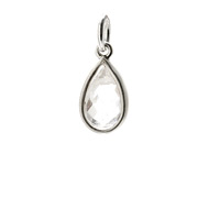 rock crystal pendant gem, sterling silver